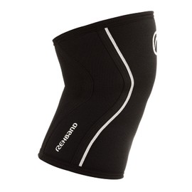 Rehband Knee Sleeve 3mm Neoprene, Lightweight Knee Brace for Endurance and Ball Sports, Unisex Compression Starter Knee-Sleeves, Breathable Running Knee Support, Colour:Black, Size:XX-Large