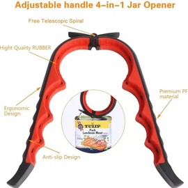 TIKA Jar Opener Manual Can Opener, 5-in-1 Bottle Opener, Multi Kitchen Tools Set