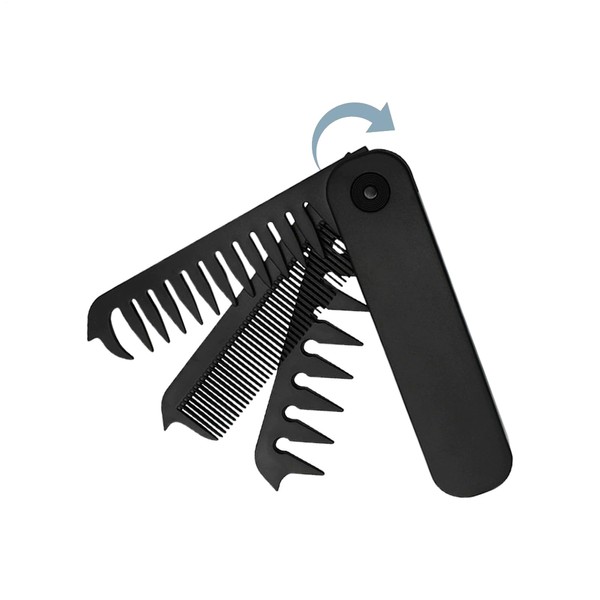 Folding Beard Comb,Small Mustache Comb for Men - Anti-Static Hairbrush