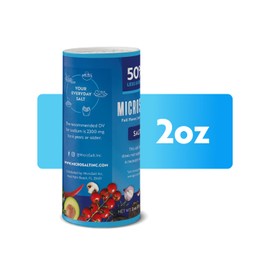 Microsalt 50% Less Sodium Salt, Regular Salt Substitute, Seasoning Salt for Snacks, Full Flavor, Less Sodium, 2 oz, Pack of 2