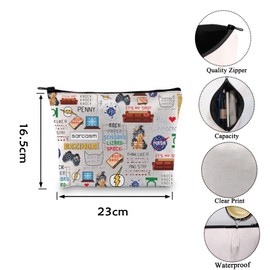 Big Bang Theory Cosmetic Bag for Show Fans Leonard and Sheldon Fans Inspired Gift (BAZINGA bag CA)