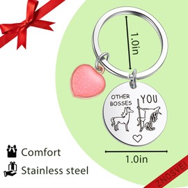 ZNOSVEI Boss Keychain Unicorn Accessories Keychain Office Celebration Keychain Boss Christmas Keyring, Boss Keychain, Standard