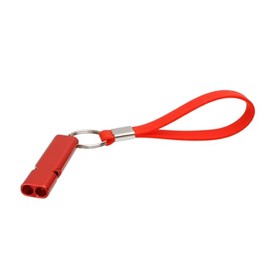 Red Metal Emergency Survival Whistle Double Tubes Safety Whistle Silicon Fob keychain for Boating Outdoor Camping Hiking Hunting Sports Dog Training