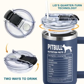 Couple Fox Pitbull Gifts For Men, Pitbull Owner Tumbler, Birthday, Fathers Day Gift For Men, Christmas Presents For Dad, From Dogs To Dad, Pitbull Tumbler 40oz With Handle