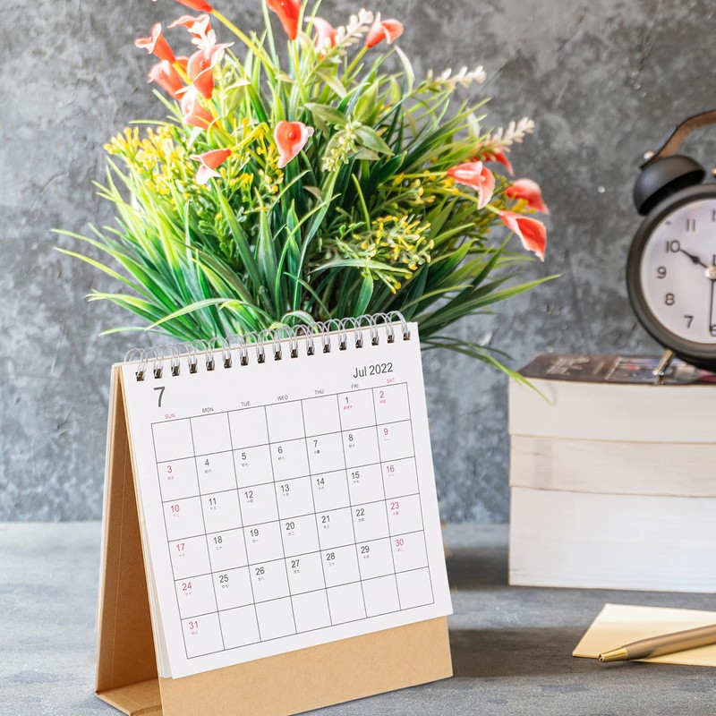 Operitacx 2022 Simple Desk Calendar Minimalist Tabletop Agenda Organizer for