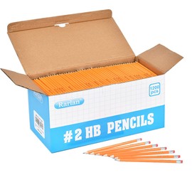 Rarlan Wood-Cased #2 HB Pencils, Pre-sharpened, 1200 Count Classroom Bulk Pack