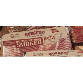 Burgers' Smokehouse Dry Cured Country Bacon (Original Hickory Smoked, 4 One Pound Packages)