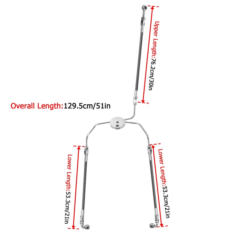 Mofun 51" Upper and Lower Hydraulic Brake Line Non-ABS Compatible