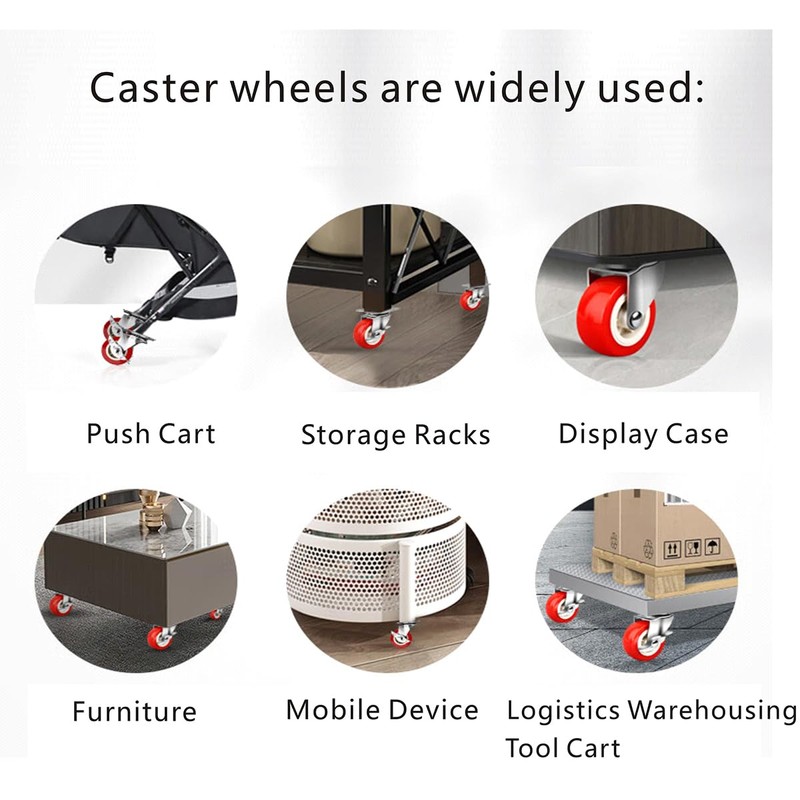 1.5 Inch Caster Wheels, Heavy Duty Casters Wheels with Brake