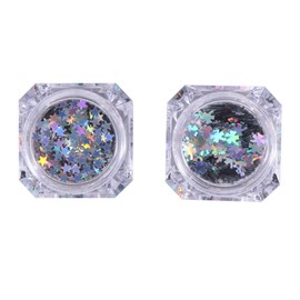 Healeved 4pcs Cartoon Nail Art Sequins Butterfly Five-pointed Star Decorative Stickers for Creative Nail Designs Safe and Manicure Accessories for Home and Salon Use