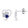 Heart and Round Cut Simulated Blue Sapphire Cat Puppy Paw