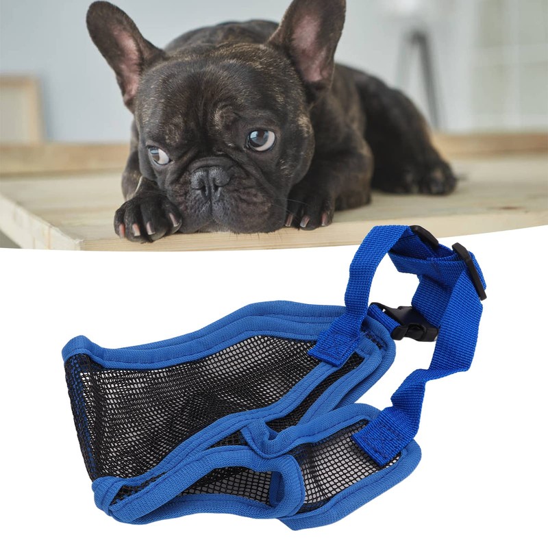 Muzzle for Bulldogs, Dog Muzzle with Short Snout, Adjustable, Soft