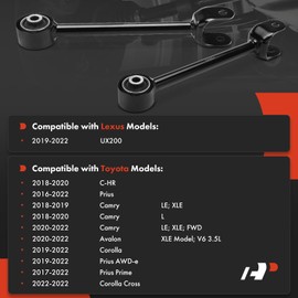 A-Premium 2 x Rear Forward Lower Control Arm, with Bushing, Compatible with Toyota Camry 2018-2022, Corolla/Prius AWD-e 2019-2022, Prius, Prius Prime, Avalon, C-HR, Corolla Cross & Lexus UX200