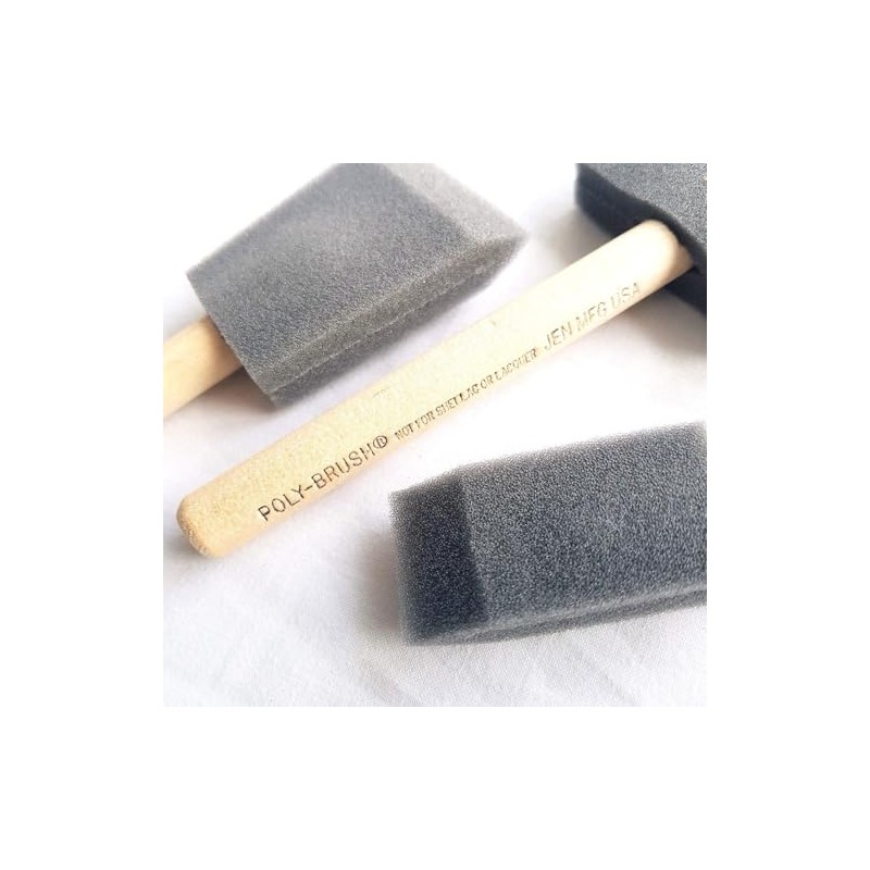 HSD Premium Foam Brush Set Wooden Handle Sponge Painting Craft