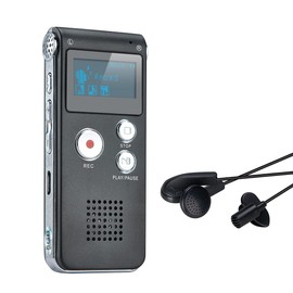 COVVY Portable Digital Voice Recorder Sound Audio Recorder Dictaphone LCD Recorder MP3 Player-8GB (Black)