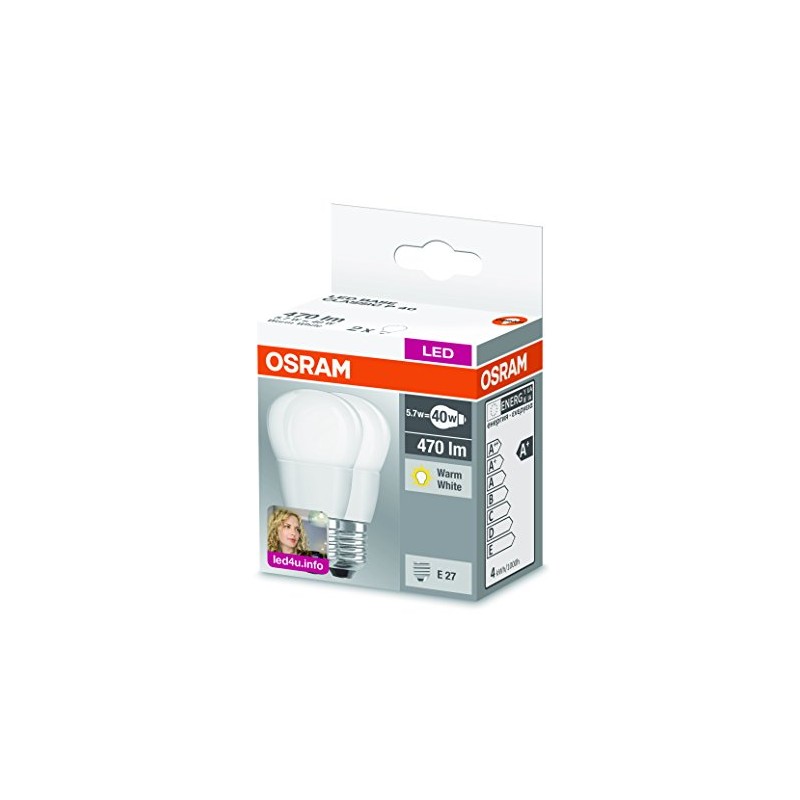 Osram LED Lamp Warm White Glass Ball 2 1/4 W