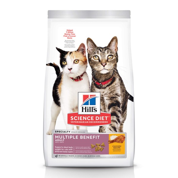 Hill's Science Diet Dry Cat Food, Adult, Multiple Benefit, Chicken