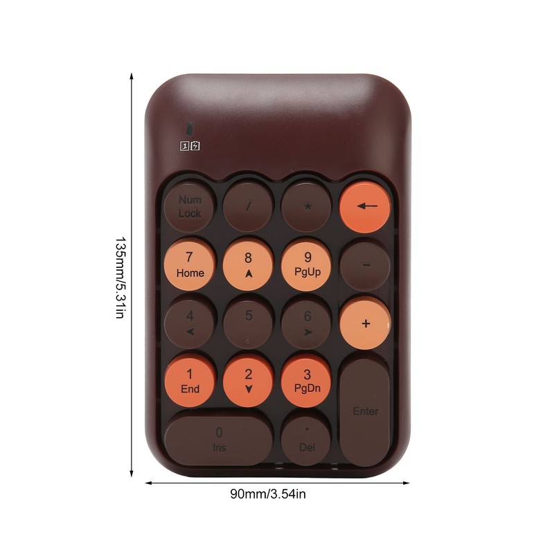 2.4GHz Wireless Numeric Keypad 18 Keys Retro Color Round Keycaps