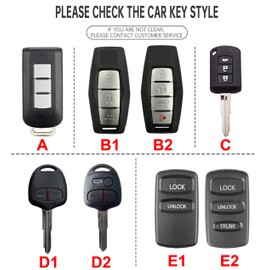 ontto TPU Car key fob cover Compatible with Mitsubishi Outlander 2022 2023 2024 key holder Smart case Shell keyring keychain auto bling styling accessories 3 buttons B1