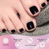 AddFavor 120pcs Black Press on Toenails for Women, Toe Nail
