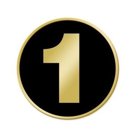 Number 1 Pins - Gold Number One Numerical Lapel Pins 5 Pack