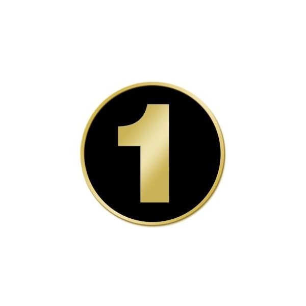 Number 1 Pins - Gold Number One Numerical Lapel Pins
