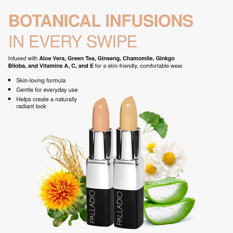 Palladio Stick Concealer, Everyday Long lasting Full to Medium Coverage,