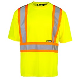 Holmes Workwear Hi-vis T-Shirt, Moisture Wicking Polyester, Yellow, 2X-Large