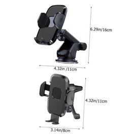 TEHAUX 1 Set Suction Cup Car Phone Mount Vehicle Phone Holder for Air Vent Fit for Smartphones Easy Installation Secure Grip for Safe Navigation Cars and Trucks