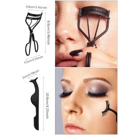 Juego de rizador de pestañas EBANKU, 7 piezas, cepillo para cejas, peine, separador de pestañas, herramienta profesional para cejas, cepillo para cejas, tijeras, pinzas, rizador de pestañas, almohadillas de recarga de silicona para maquillaje y aseo