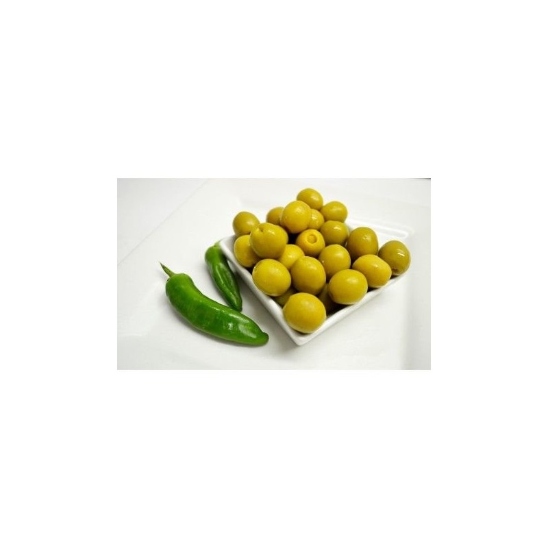 3 x Green Manzanilla Olives Filled with Jalapeño Pepper, 350g