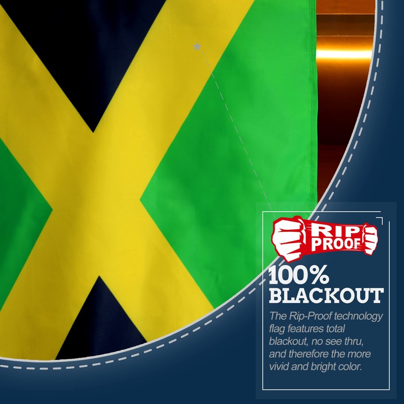 Anley Rip-Proof Double Sided 3-Ply Jamaica Flag 3x5 Ft -