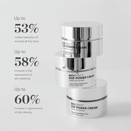 BIOEFFECT EGF Power Cream | Crema avanzada para rostro y cuello que desafía la edad con factor de crecimiento epidérmico + ácido hialurónico + niacinamida para arrugas y manchas de la edad | 50 mL / 1.69 oz