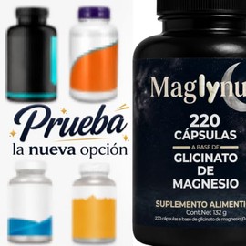 Glicinato de Magnesio | 220 Cápsulas | Esencial en +300 Funciones Vitales | Favorece el Descanso | Alta Absorción y Pureza | Maglynuit es el eslabón p