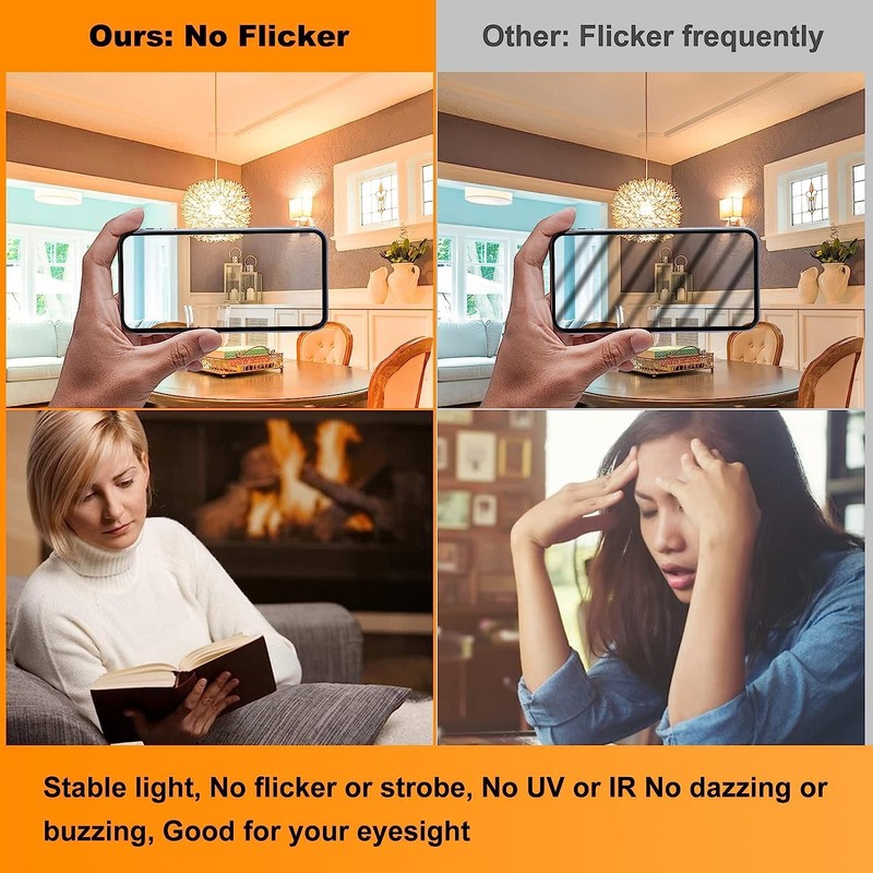 LEOOLS E26 Vintage Edison Bulbs 6W Dimmable LED Bulbs 2700K