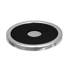 Cators Hallmarked Sterling Silver & Slate Drinks Coaster With Disc - 8.5cm Diameter Silver Coaster Presentation Box. Luxury Decorative Home Accessories for Dining Table.