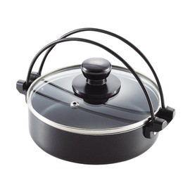 Pearl Metal HB-2456 Petite Cook Fluorine Processed Induction Compatible Glass Lid Sukiyaki Pot 6.3 inches (16 cm)
