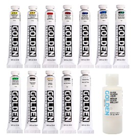 Heavy Body Acrylics by GOLDEN, Mixing Set, 12 Color, Professional Acrylic Paint