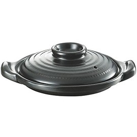 Khanda Tsubame Mai Heat-resistant 素焼 Shallow Type 土鍋 Black Coating 16 cm 453185