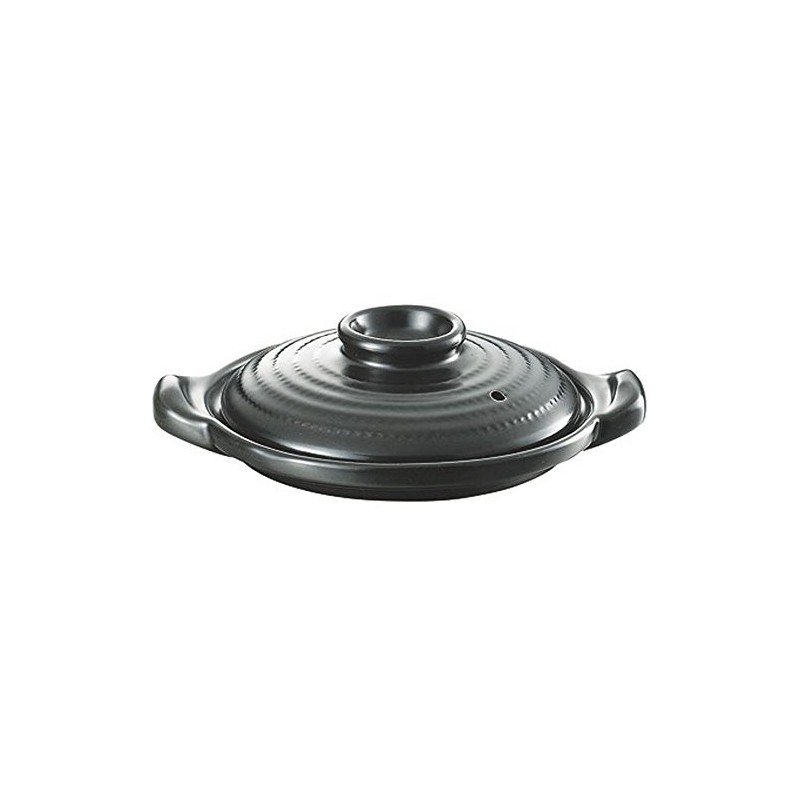 Khanda Tsubame Mai Heat-resistant 素焼 Shallow Type 土鍋 Black Coating