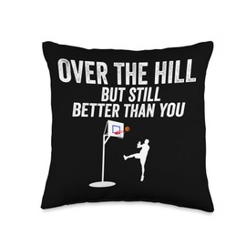Gagster Over The Hill Basketball Funny Old Joke Gag Birthday Humor Throw Pillow, 16x16, Multicolor