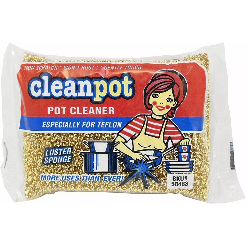 Cleanpot Metallic Pot Cleaner Teflon Scrubber Luster Sponges - Set