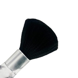 Eson Neck Duster Brush - Extra Soft Cleaning Fade Brush for Men's Grooming - Professional Neck Brush for Barbers and Stylists, Cleaning Hairbrush Salon Hairdressing (Round Clear 17x5cm)