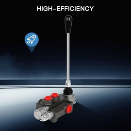 Hydraulic Flow Control Valve, 1 Spool 11 GPM Hydraulic Directional Control Valve Adjustable Hydraulic Joystick Control Valve for Double Acting Tractor Loader, Tanks Loaders and Log Splitters