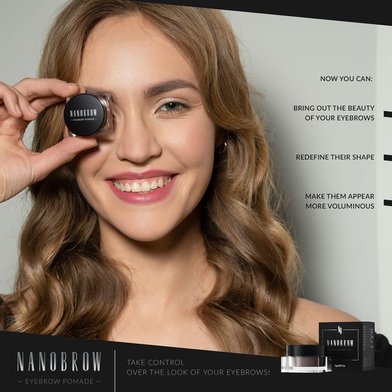 NANOBROW Eyebrow Pomade Medium Brown - Waterproof, Colouring Pomade. Precise
