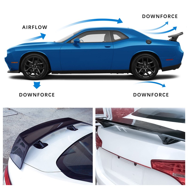 JMTBNO 47" Car Rear Trunk Spoiler Wing Carbon Fiber W/Adhesive