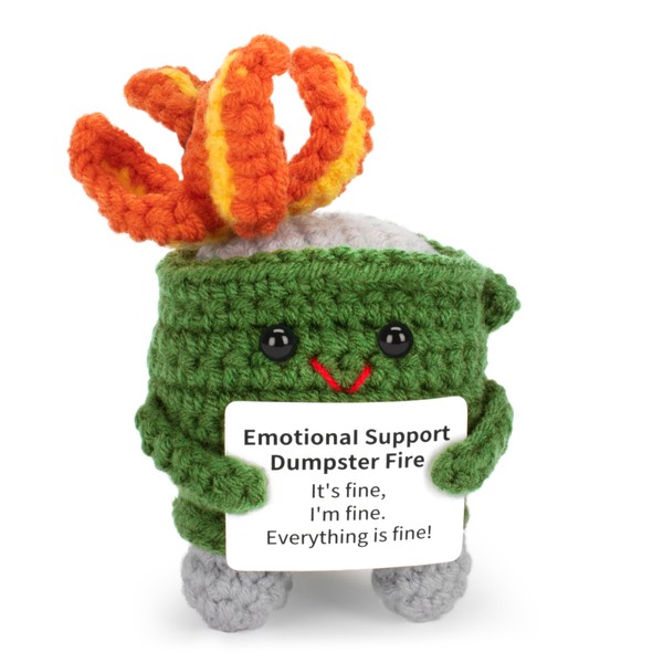 Dalycro Emotional Dumpster Crochet Fire Handmade Dumpster Doll with Positive