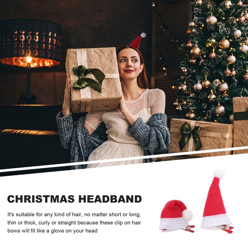 10 Stück Haarspangen Für Weihnachtsmützen: Mini-Haarspangen Für Weihnachtsmützen Mini-Haarspangen Für
