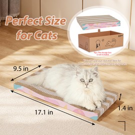 Cat Scratch Pad,2 pcs Large Cat Scratcher Cardboard with Premium Reversible Scratch Textures Color Matching Design