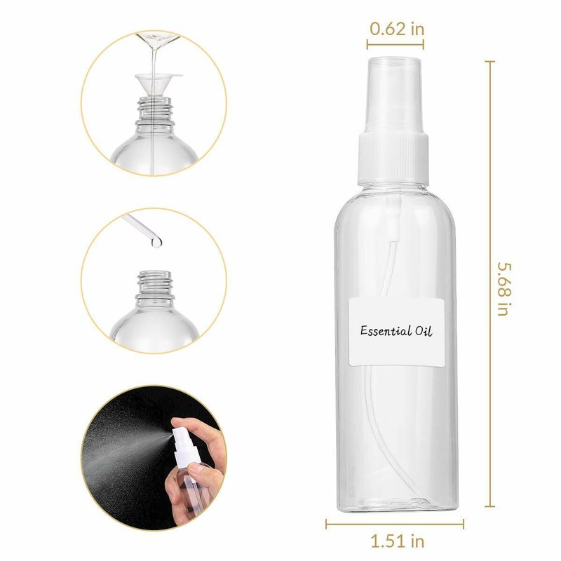 Unbranded 6Pack 100ml Travel Spray Bottle Plastic Transparent Perfume Empty